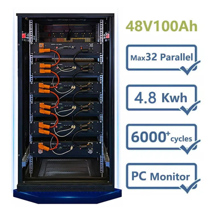 48V 100AH ​​Rackmodell Energilagringslitiumbatteri